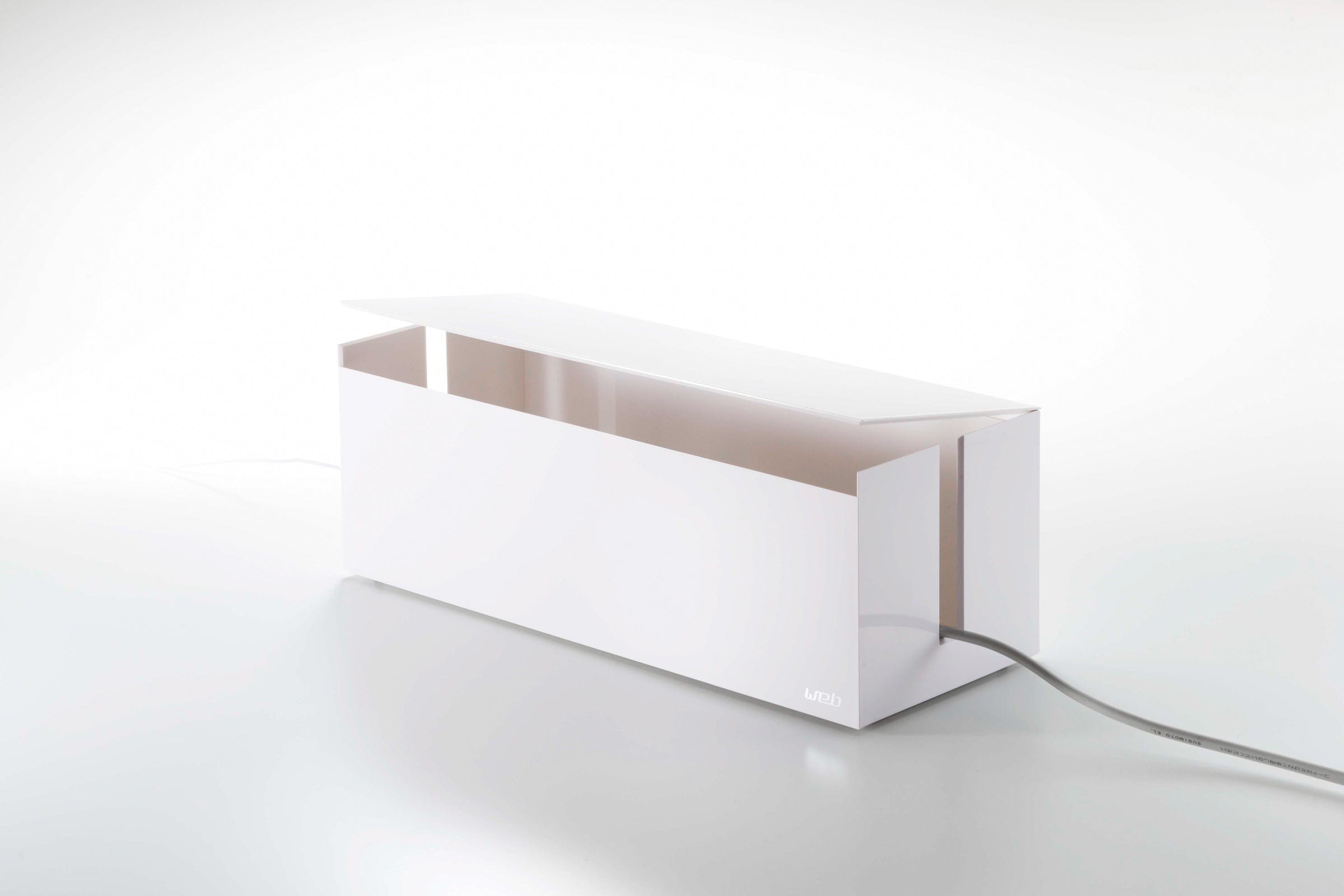 Cable Management Box in White Lid Open