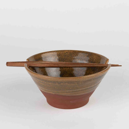 Chopsticks & Terracotta Bowl Set – handmade ceramic dining set