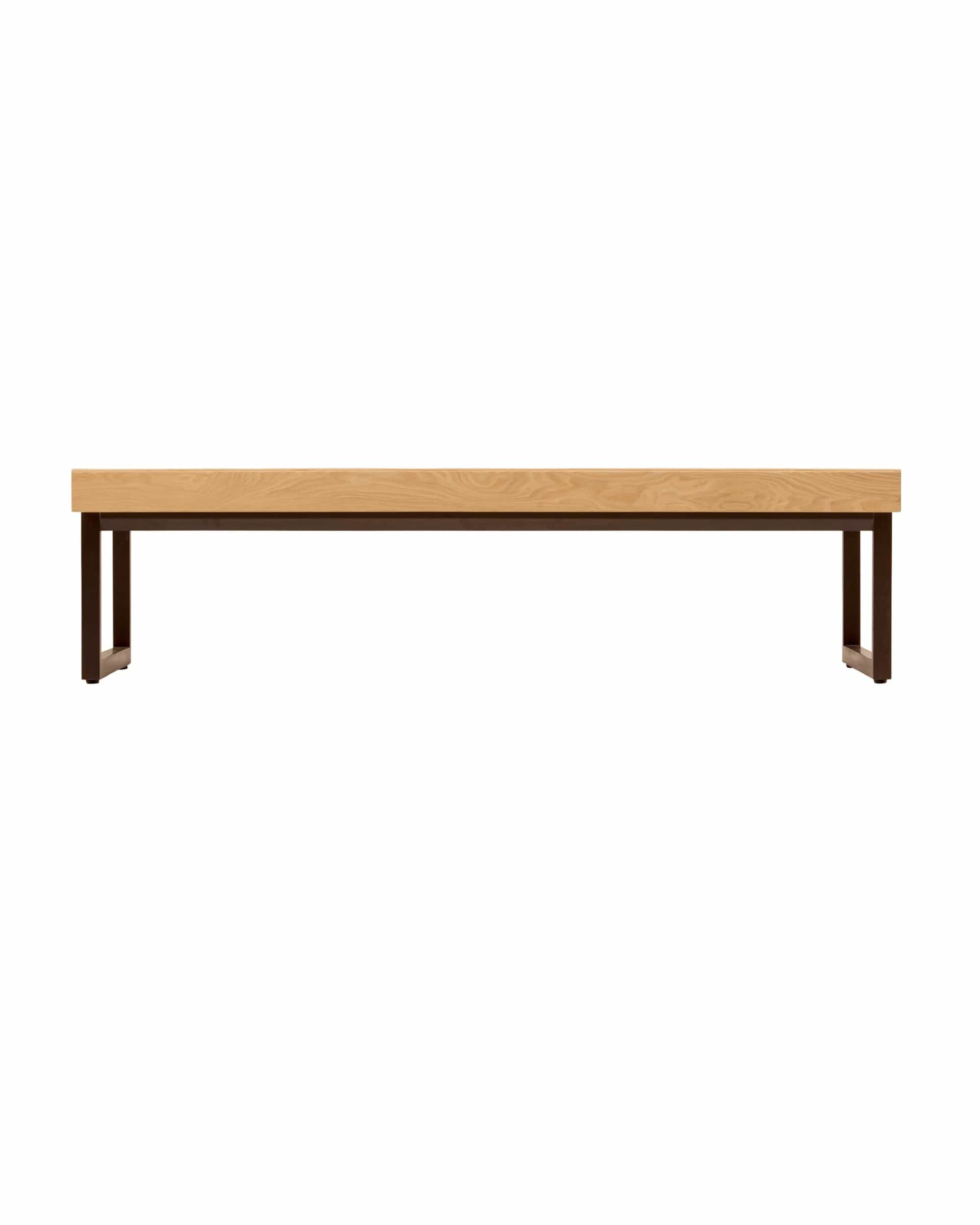 Close-up solid wood top and cherry legs – Japanese ash coffee table detail