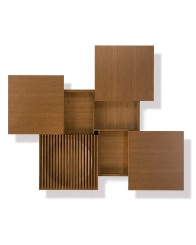 BARRINGER Slide Coffee Table Walnut Natural with sliding compartments 
