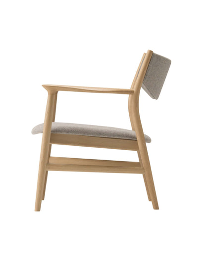 KAMUY Lounge Chair (Upholstered Back), Japanese Oak Natural