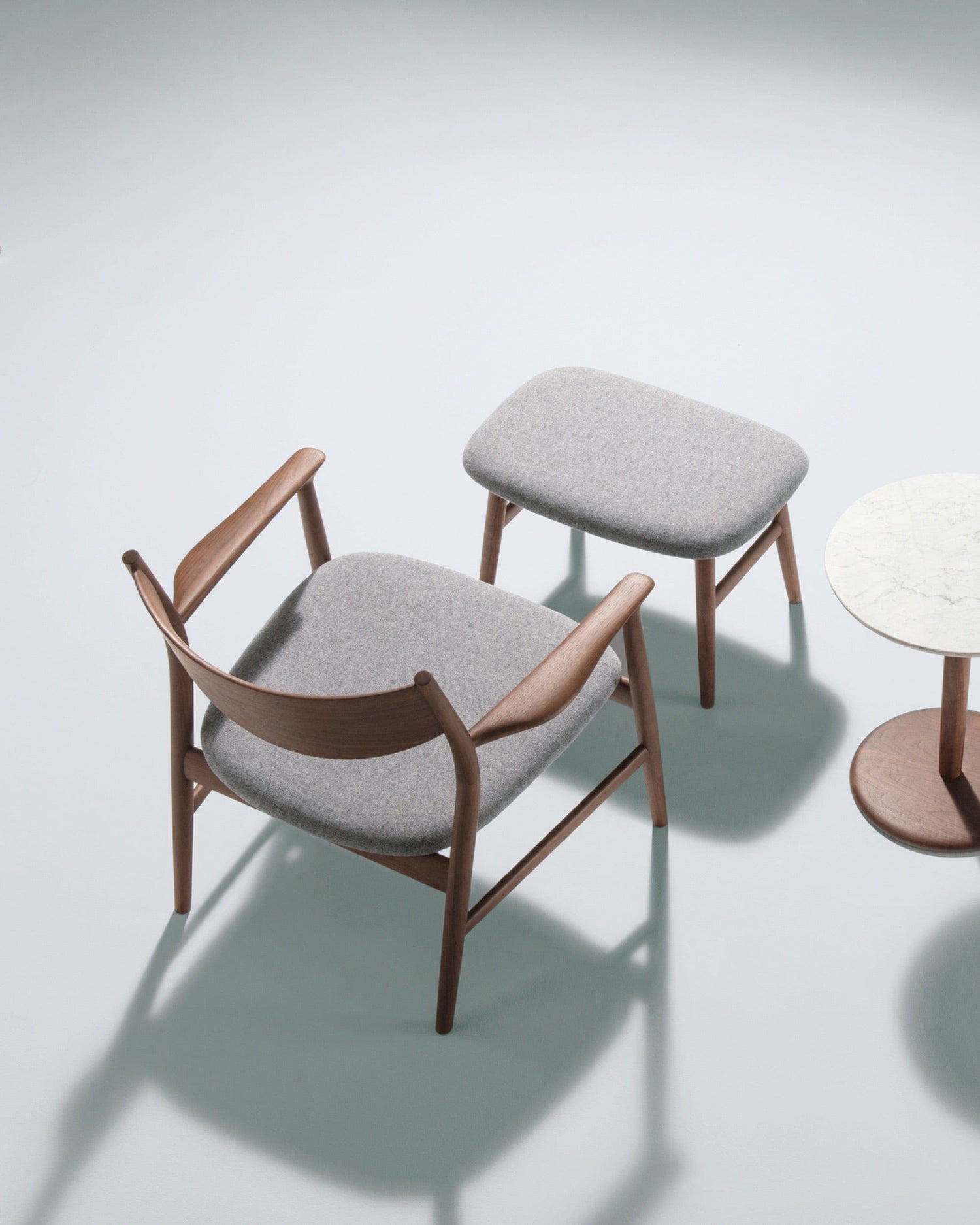 KAMUY Lounge Chair (Upholstered Back), Walnut Natural