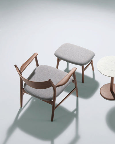 KAMUY Lounge Chair (Upholstered Back), Walnut Natural