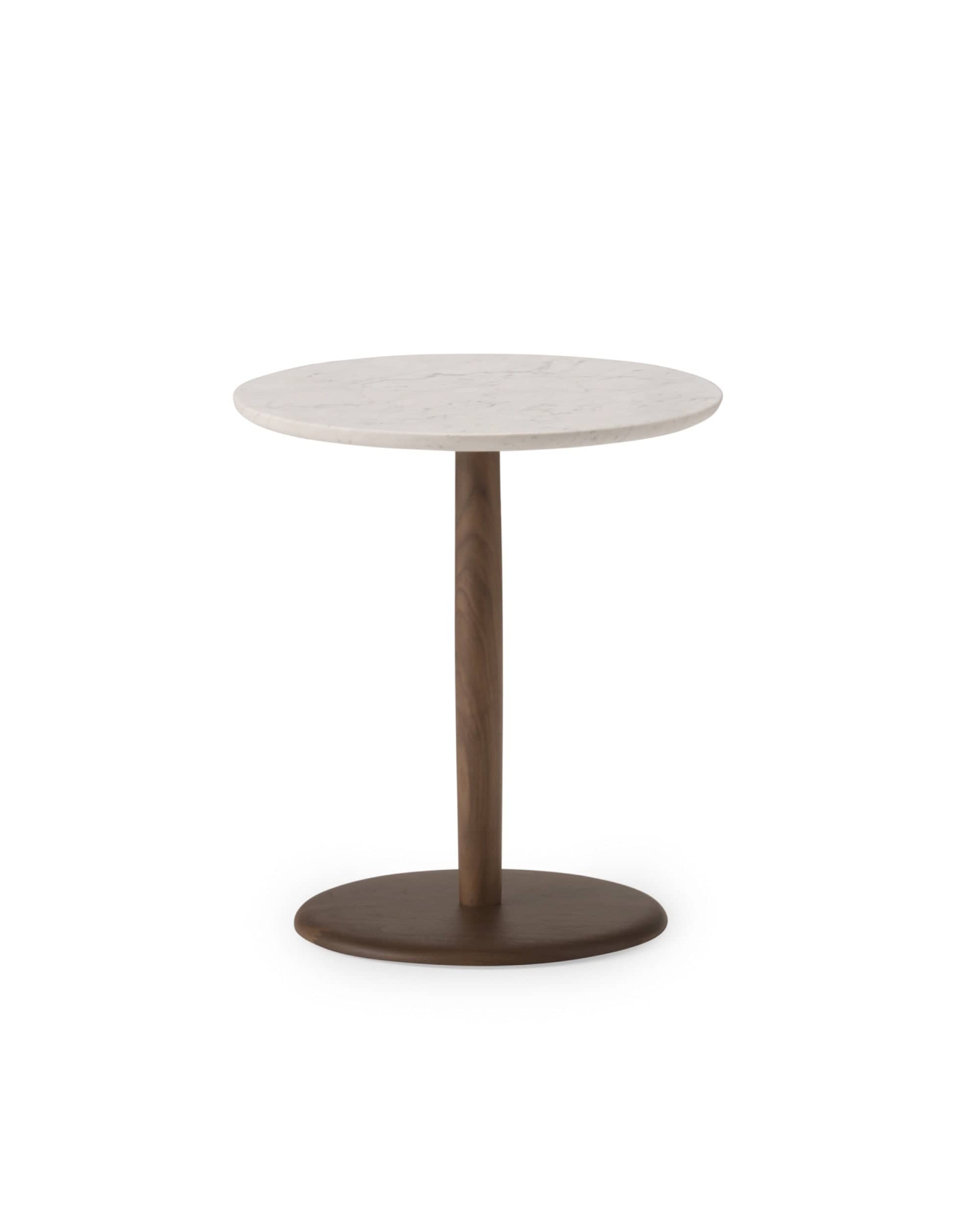 KAMUY Round Side Table (marble top) Walnut Natural