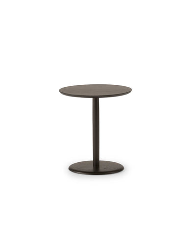 KAMUY 18" Round Side Table Japanese Oak Black