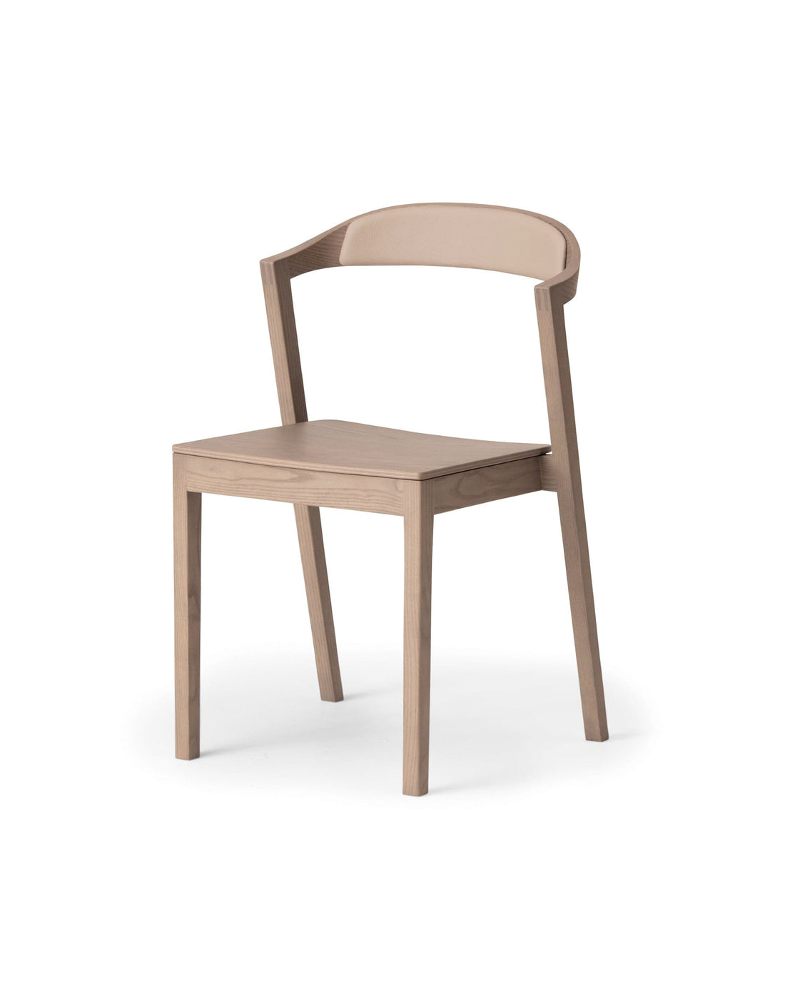 KIILA Stacking Chair Upholstered Back (Wooden Seat), Japanese Ash Gray Wash