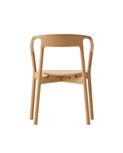 KORENTO Armchair (Wooden Seat) in Japanese Oak Natural Back View