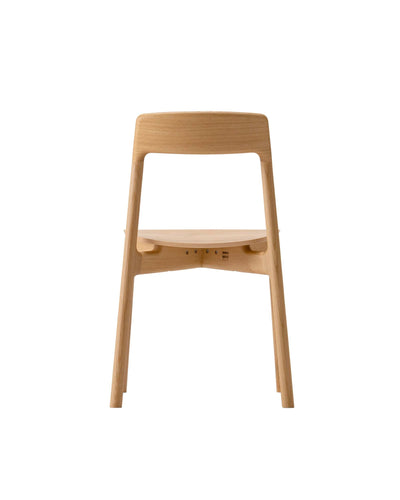 KORENTO Side Chair (Wooden Seat) in Japanese Oak Natural, by CondeHouse view from the back of the chair