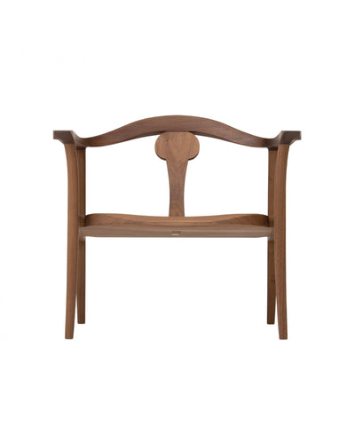 Masayuki Nagare NAGARE Armchair front view, solid walnut