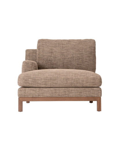 QUODO Left or Right Arm Chaise -  62&quot; Japanese Ash Medium Brown