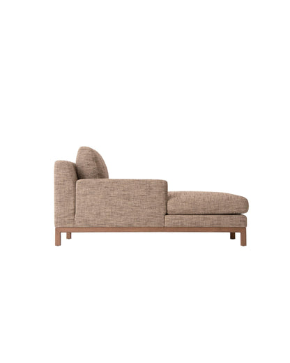 QUODO Left or Right Arm Chaise -  62&quot; Japanese Ash Medium Brown