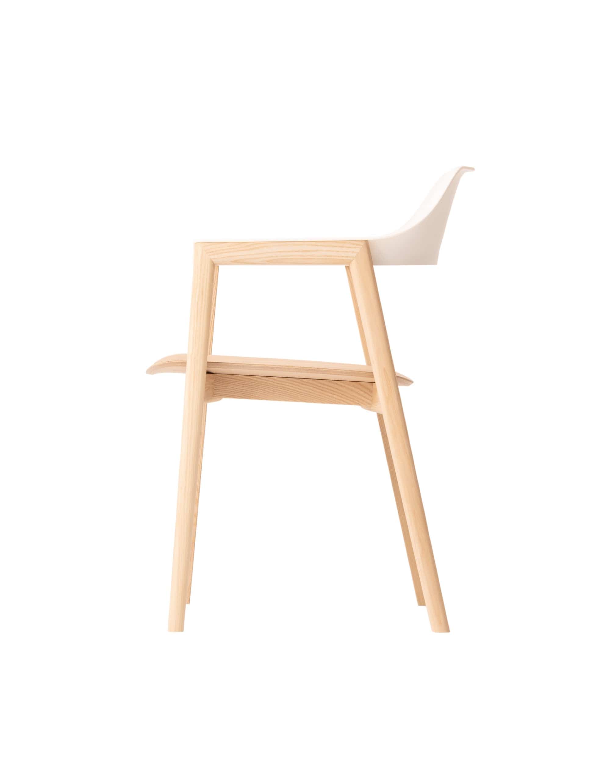 TEN Armchair ABS Back (Wooden Seat)  Japanese Ash White Wash