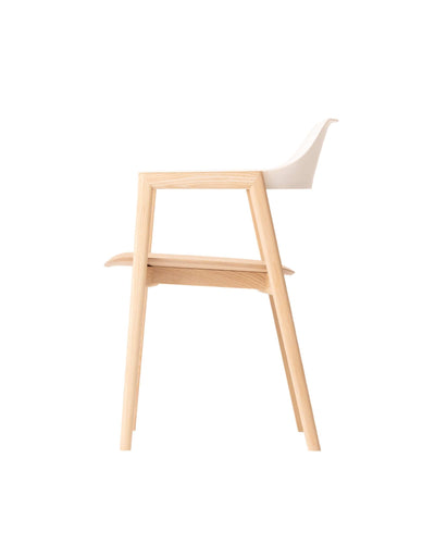 TEN Armchair ABS Back (Wooden Seat)  Japanese Ash White Wash