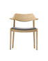 WING Side Chair Japanese Oak Natural, Black Leather Upholstery