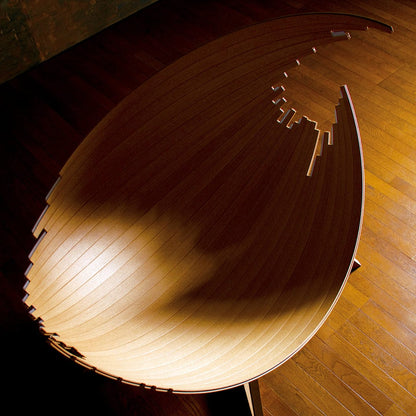 CondeHouse BARCA Lounge Chair artisan craftsmanship curved wooden form seen from above