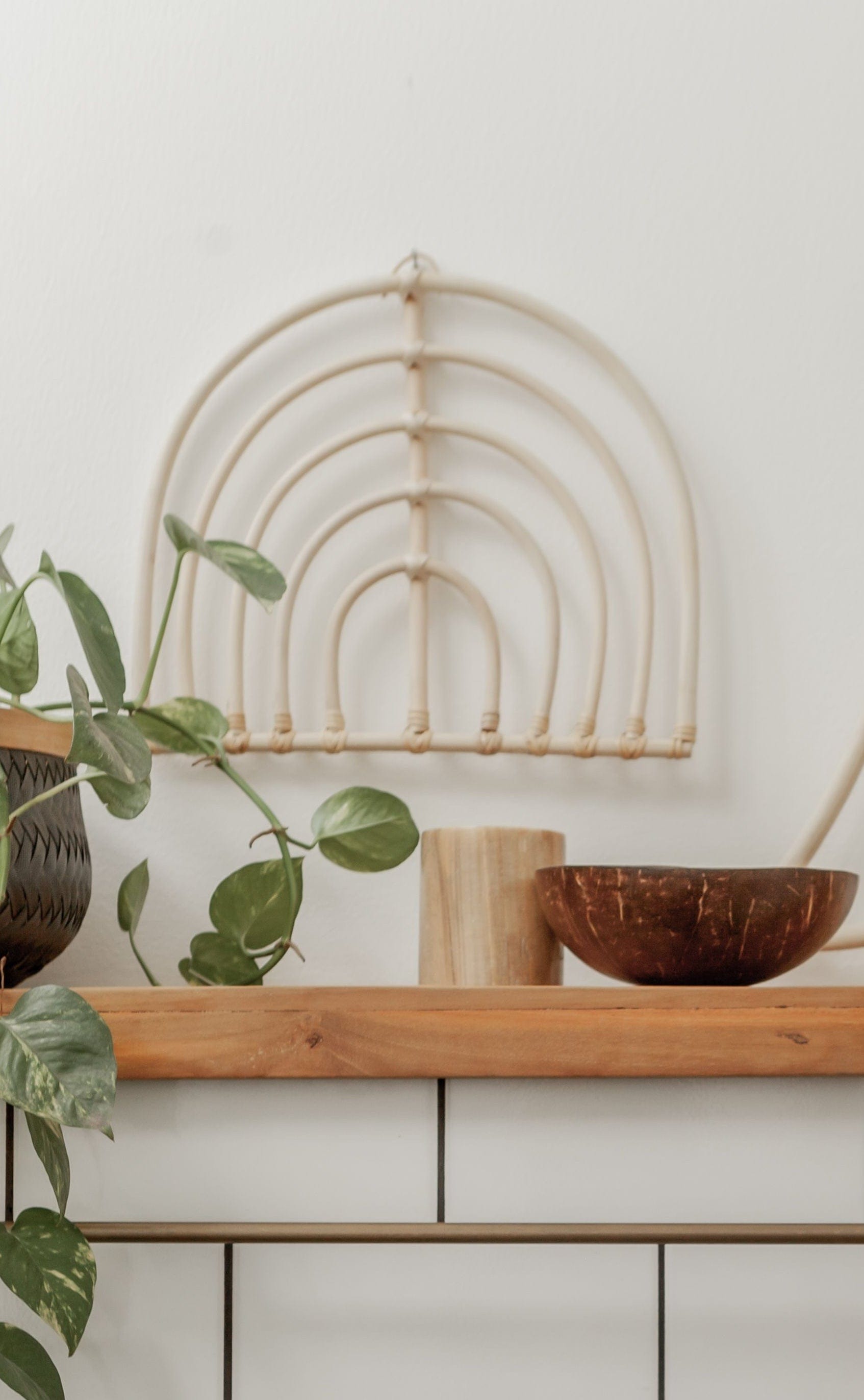 Rainbow Rattan Wall Decor