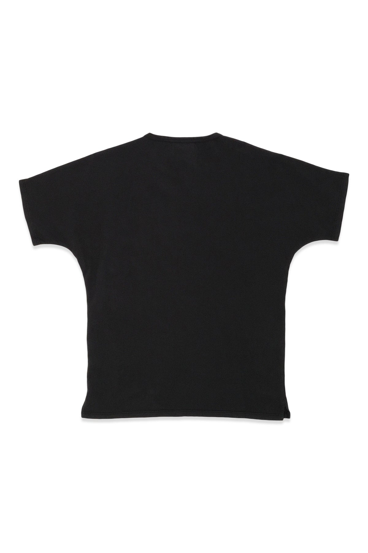 Back product view of the black dolman-sleeve tee.