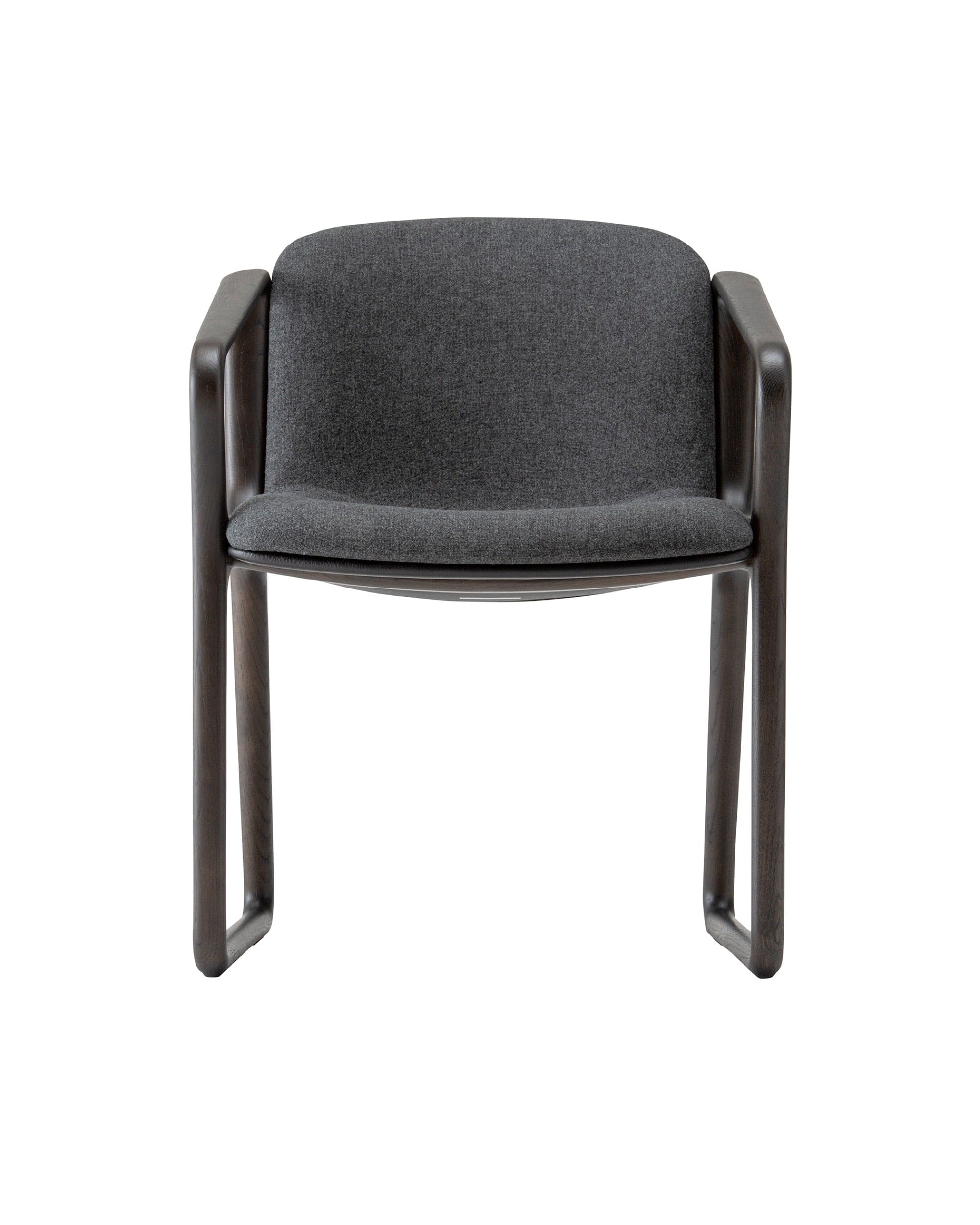 EIGHT Armchair, Japanese Oak Dark Gray Front View