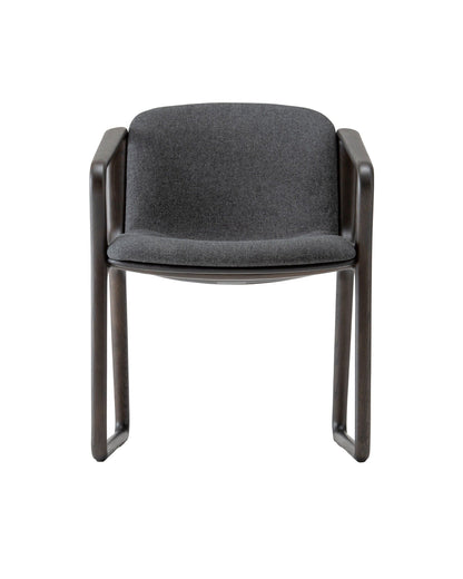 EIGHT Armchair, Japanese Oak Dark Gray Front View