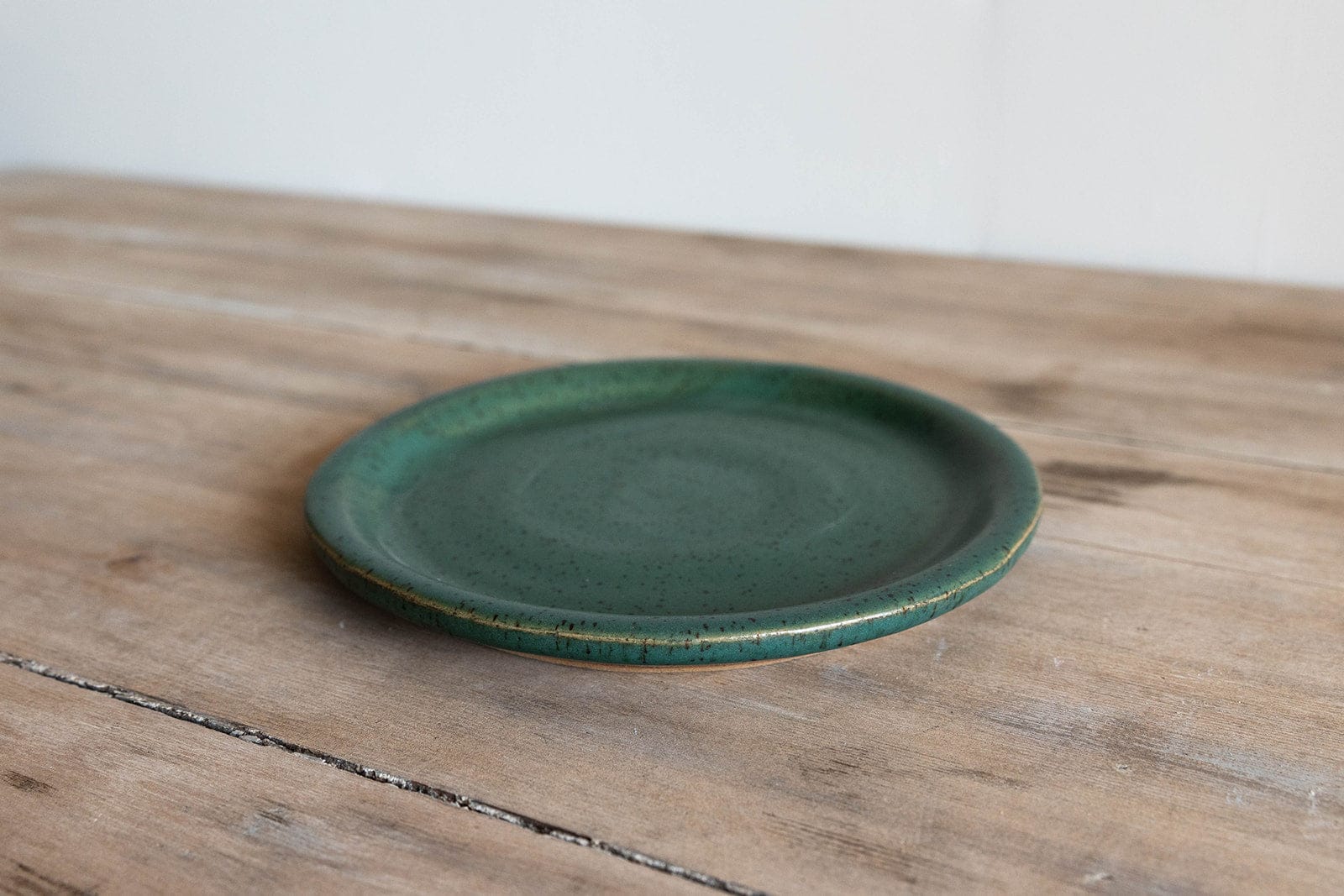Fern green handmade ceramic dinner plate