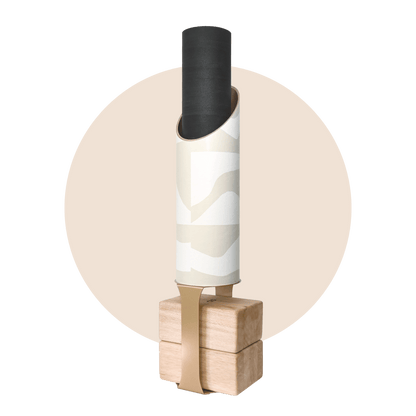 Minimal yoga storage bundle with mat tube and block stand, as shown Figures Yoga Tube and Gold Stand