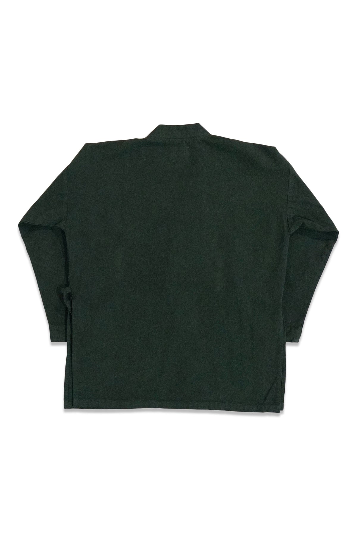 Back product view of the dark forest-green GI jacket.