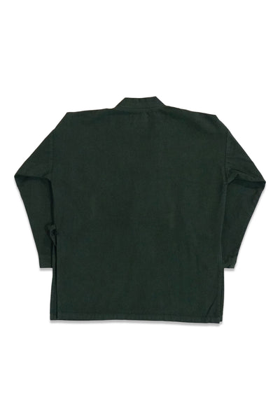 Back product view of the dark forest-green GI jacket.
