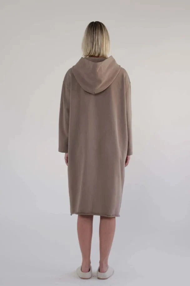 Garment Dye Cotton Fleece Hoodie Dress