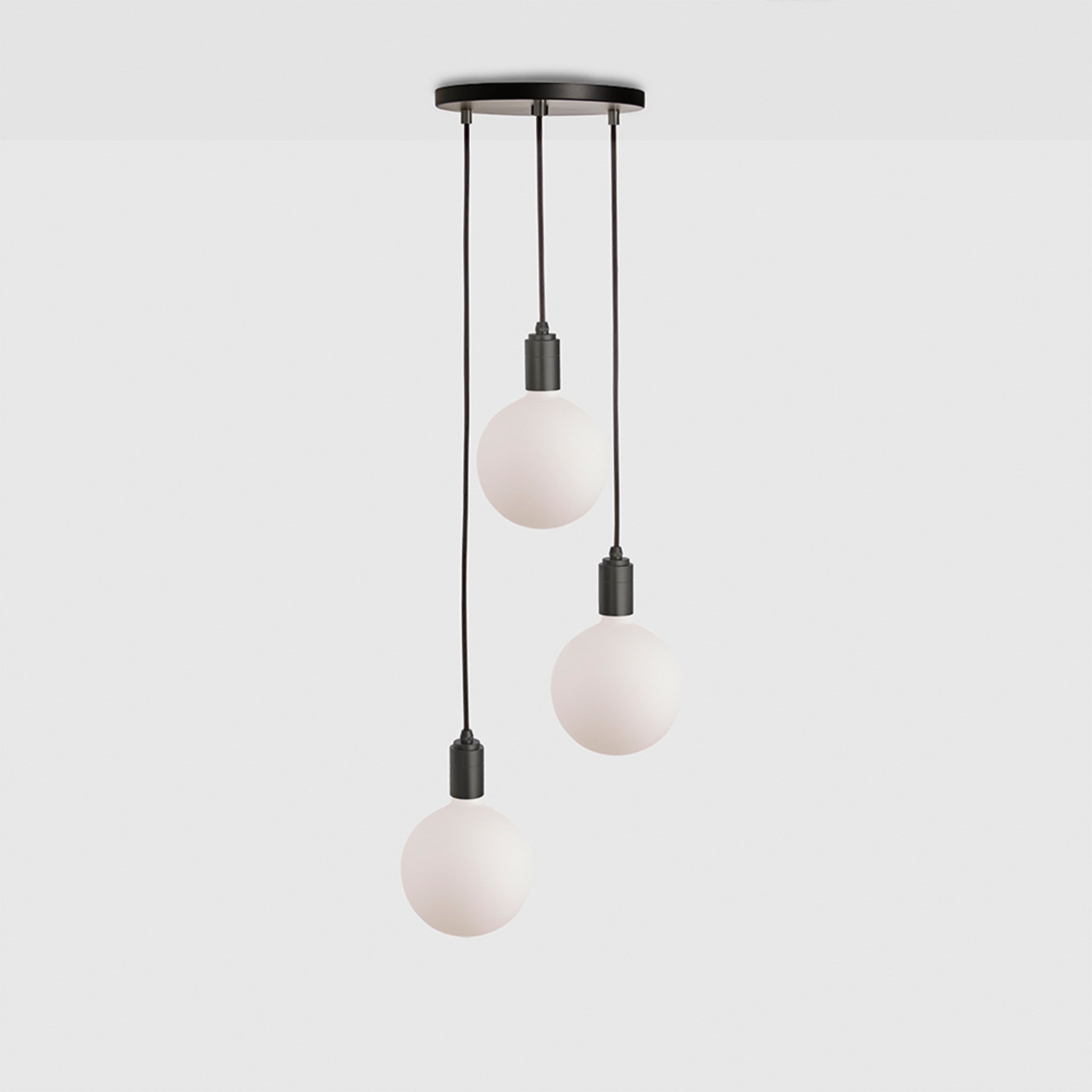 Triple Pendant in Graphite + Sphere IV