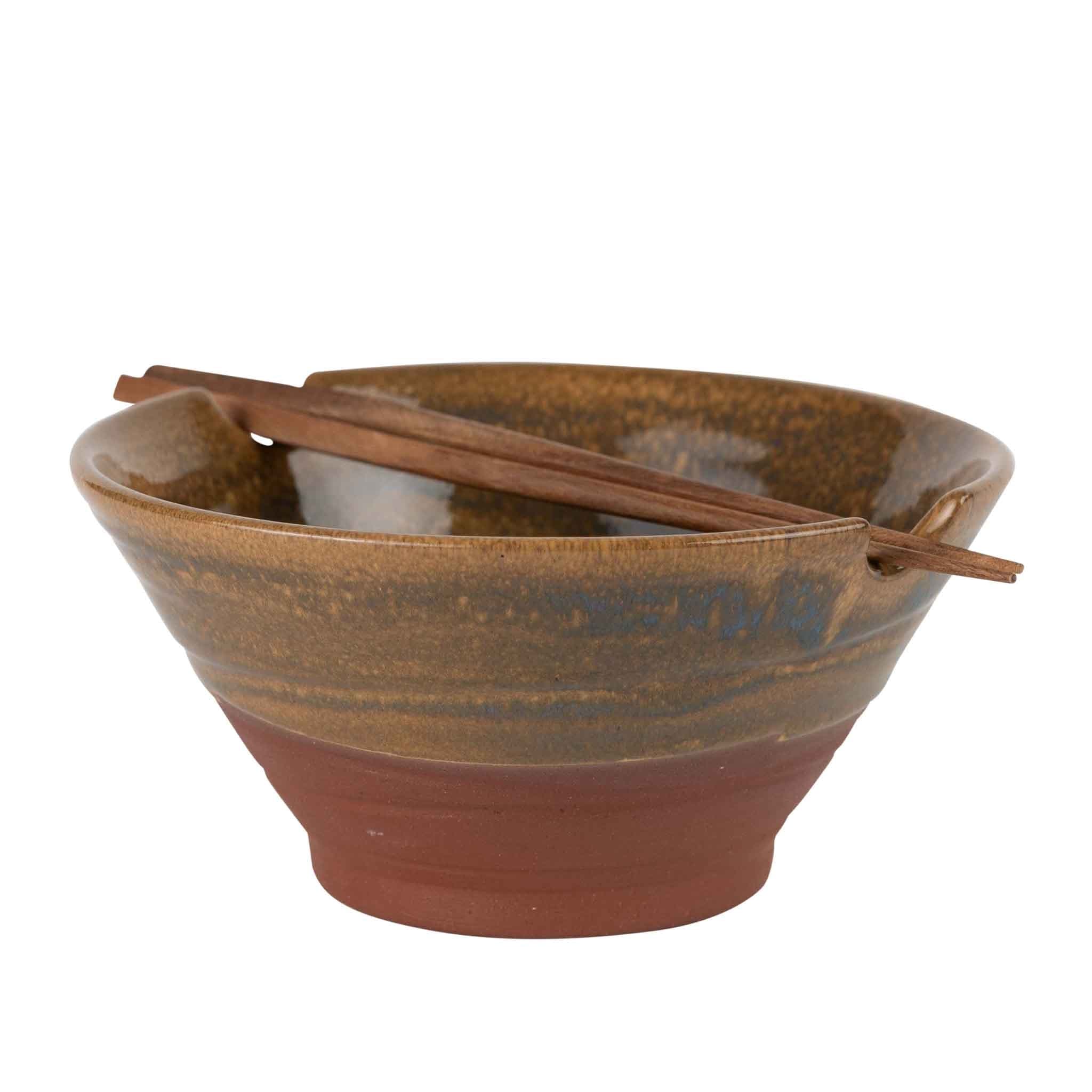 Chopsticks & Terracotta Bowl Set - Thumbnail 2