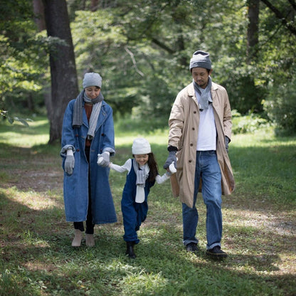 Recycled Wool-Blend Japanese Knit Beanie — Kids on child walking with family