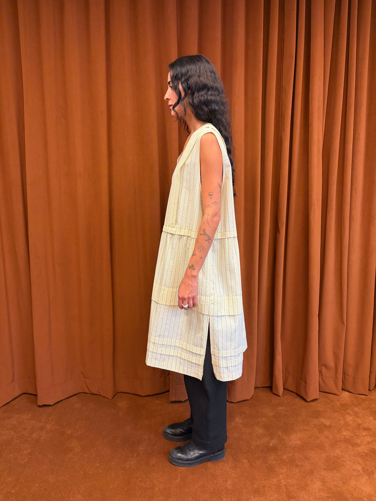 Tuck Dress in Seersucker