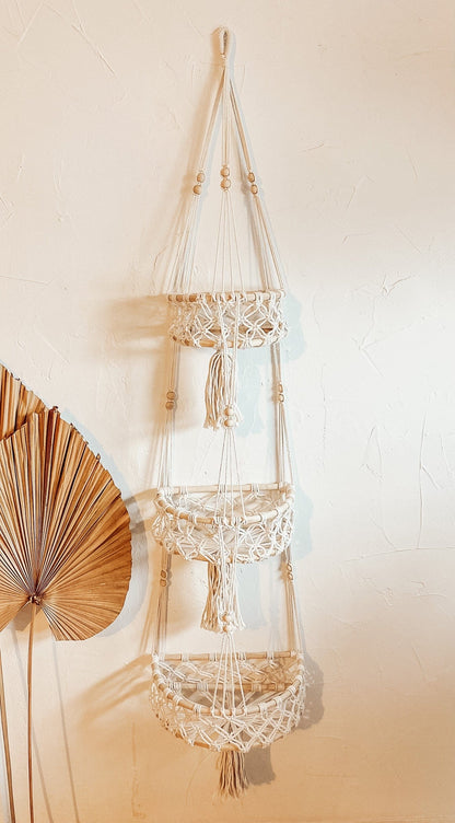 Macrame Hanging Wall Basket