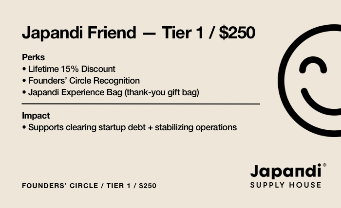 🌱 Japandi Friend — Tier 1 ($250) - Japandi Supply House Founders&