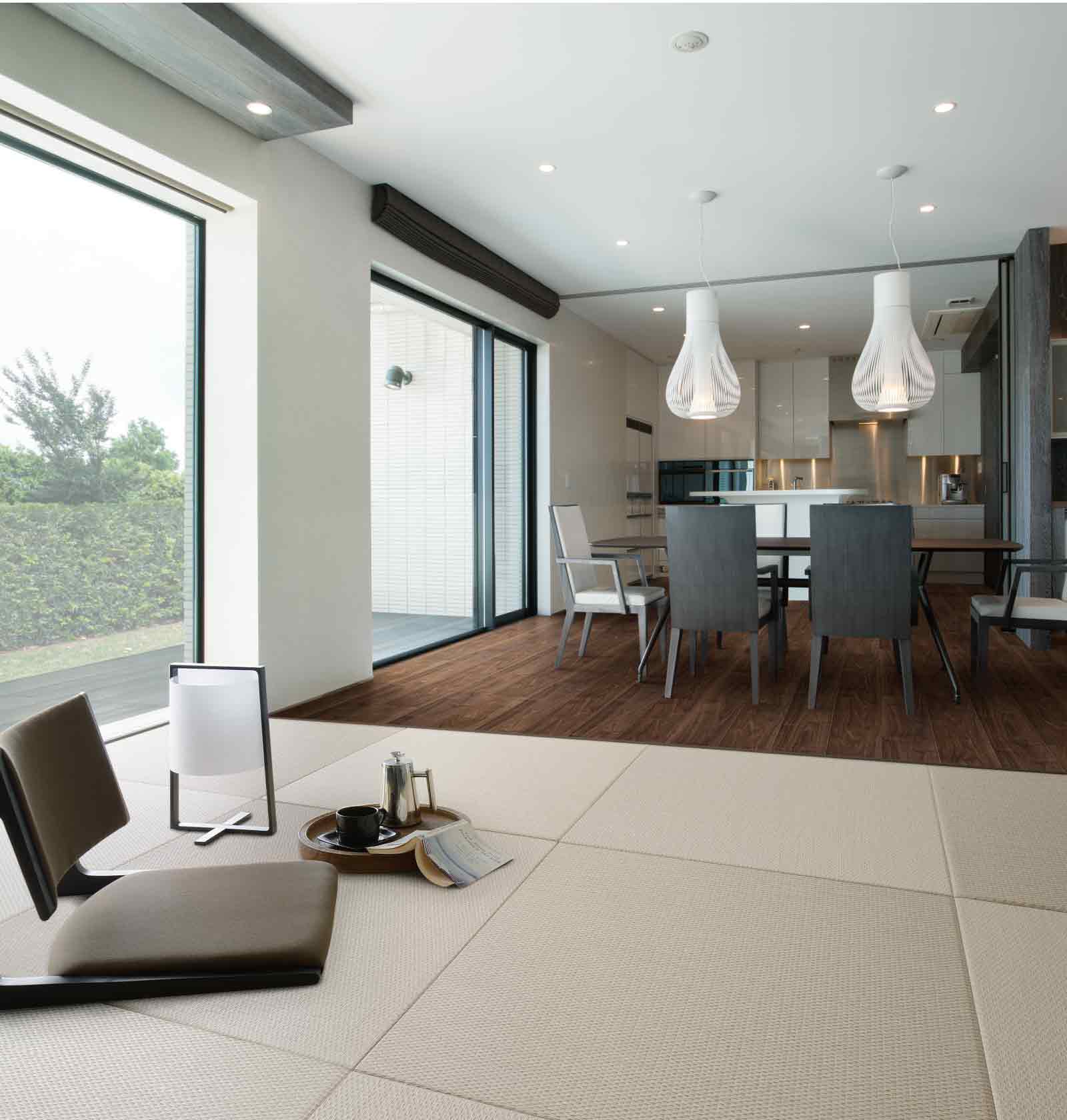 Japandi Tatami Mat — Minimal Living Room Scene