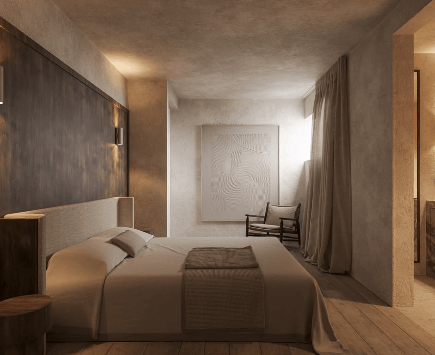 Japandi inspired bedroom, design by Interior Designer Belgium, lauracalleeuw.be