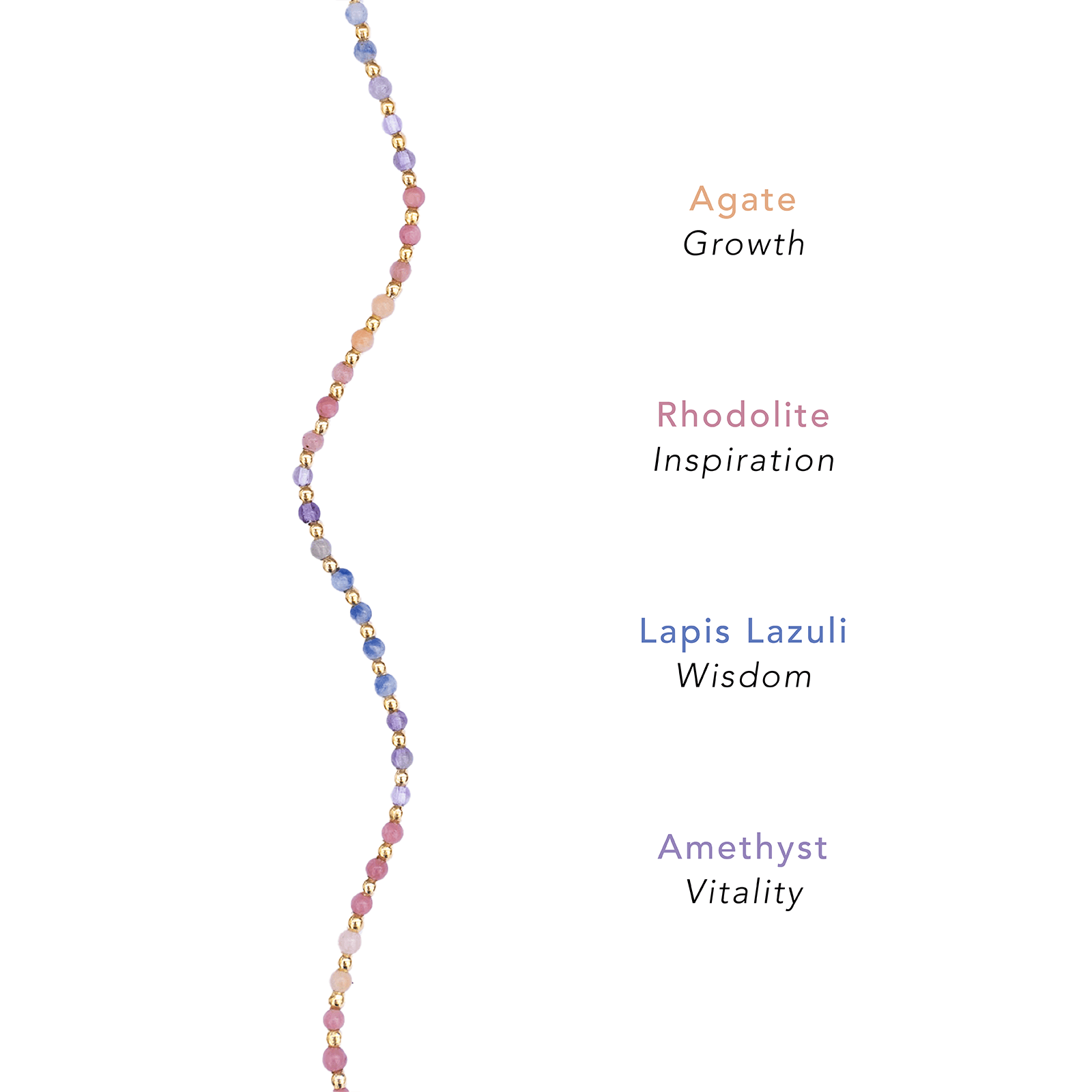 Japandi minimalist anklet with semi precious healing stones