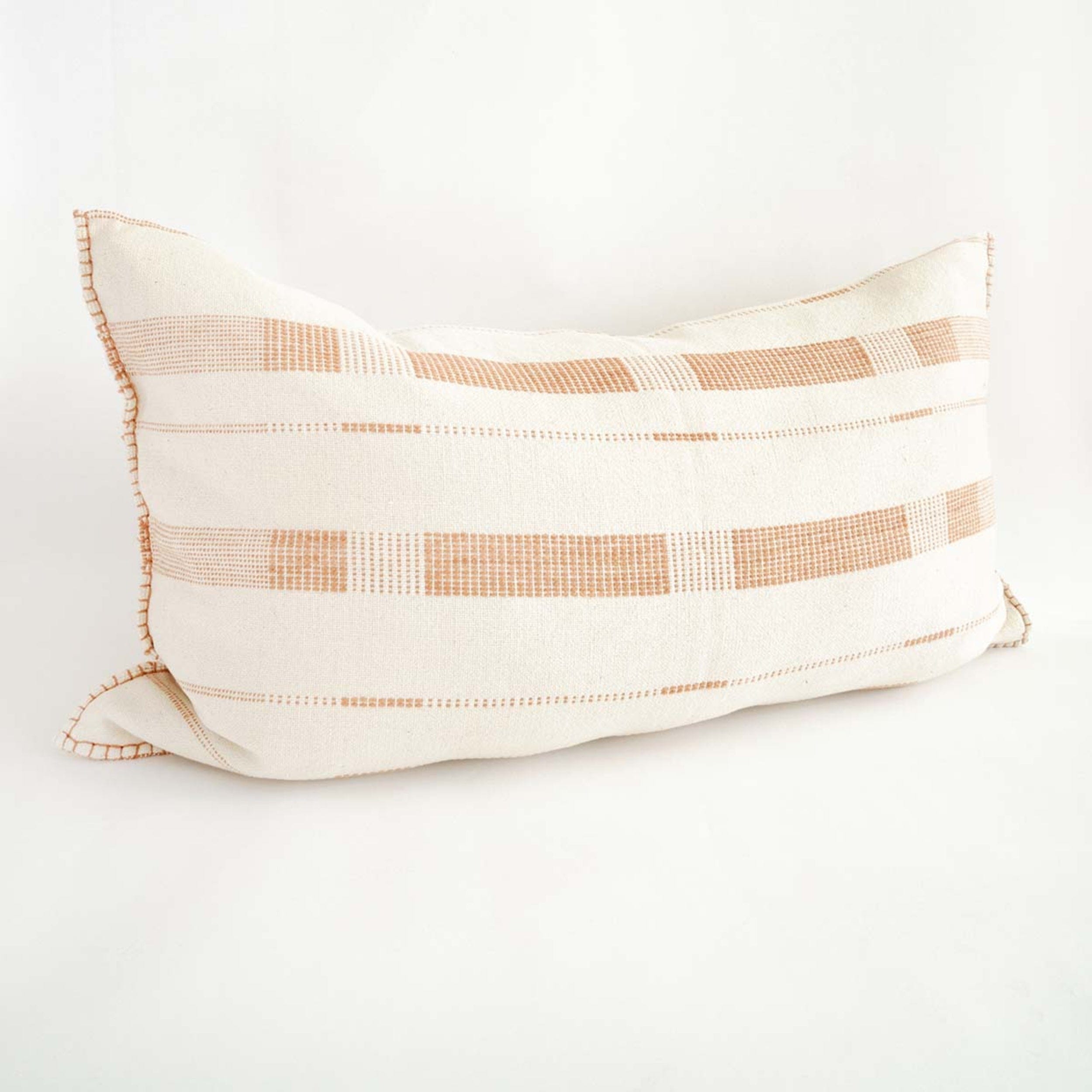 Japandi oversized lumbar pillow handwoven cotton