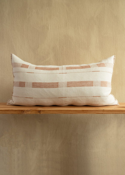 Japandi oversized lumbar pillow handwoven cotton Kanju Interiors