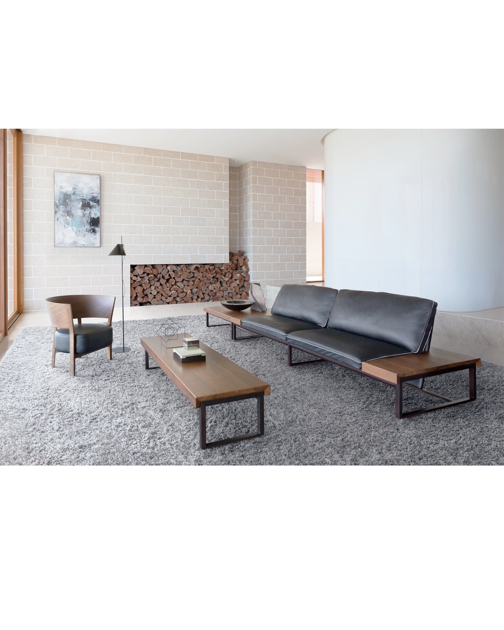 Japanese walnut wood SESTINA sofa by CondeHouse – modern minimalist living room seating