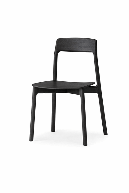 KORENTO Side Chair wooden seat in Japanese Oak Dark Gray, AI rendering of wood type and finish