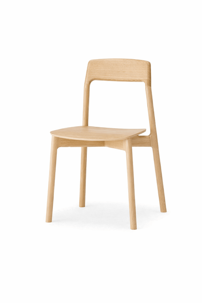 KORENTO Side Chair (Wooden Seat) in Japanese Oak White Wash, by CondeHouse, AI rendering of wood type and finish