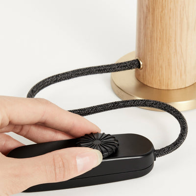 Knuckle Table Lamp in Oak + Oval