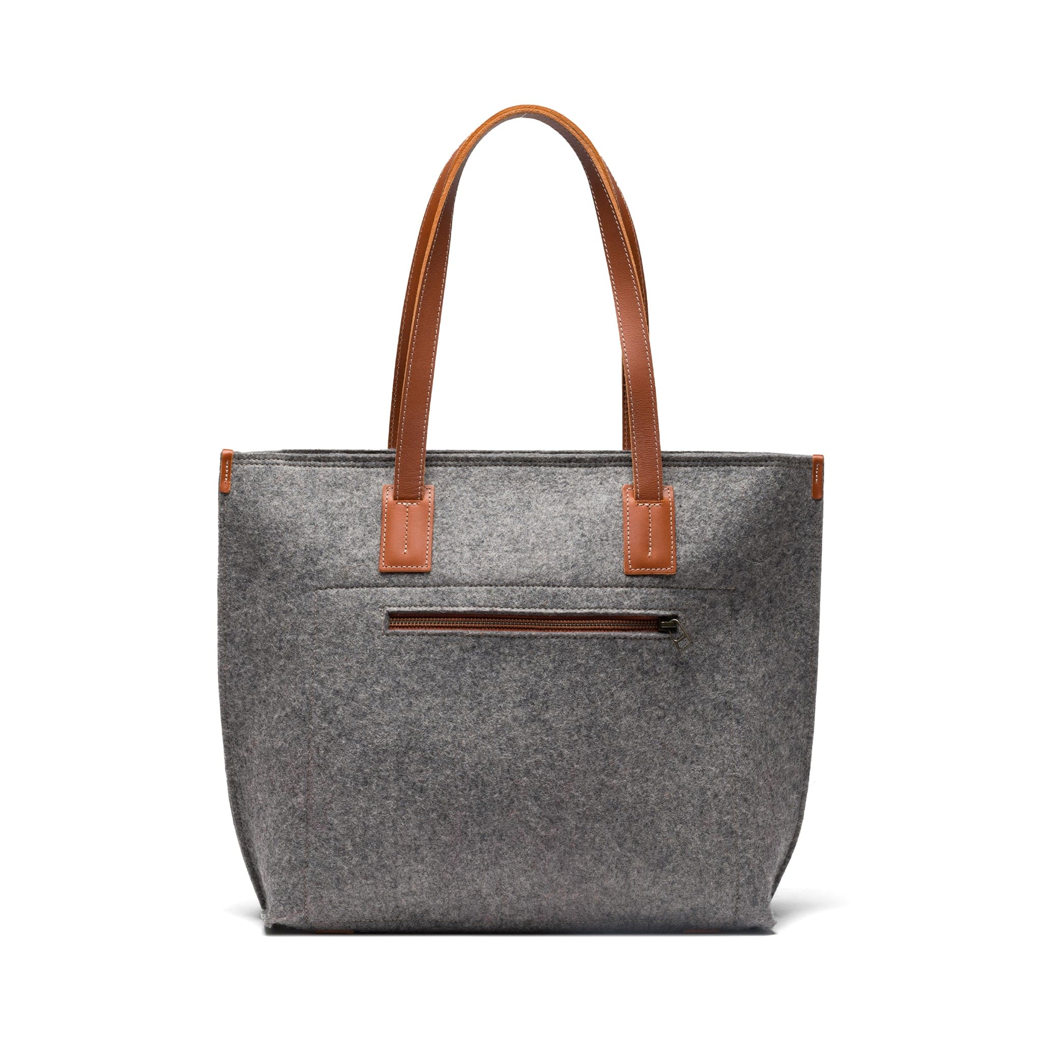 Kyrgies Handmade Wool Tote crafted from sustainable wool felt with vegetable-tanned leather handles
