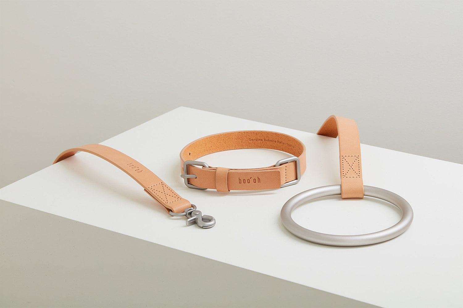Lumi Collar, Silver + Tan