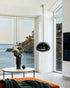 Le Feu Black Sky Bio Fireplace with Polished Steel Pole