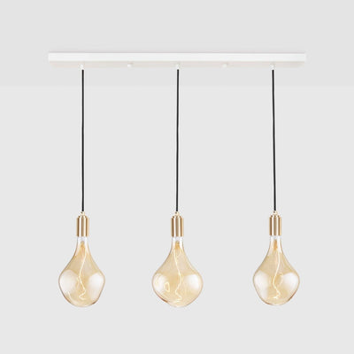 Linear Triple Pendant in Brass + Voronoi II