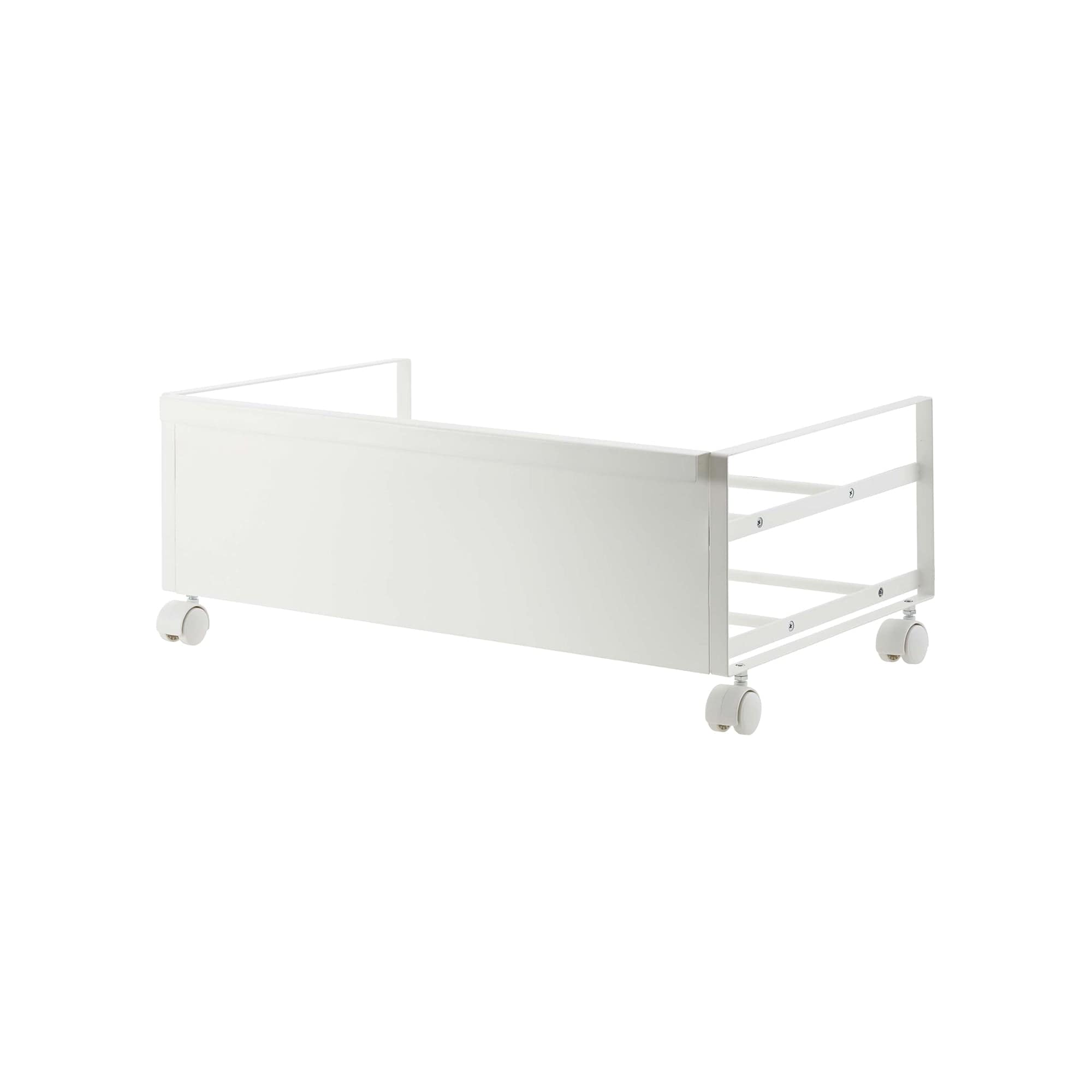 Low-profile rolling shoe storage rack