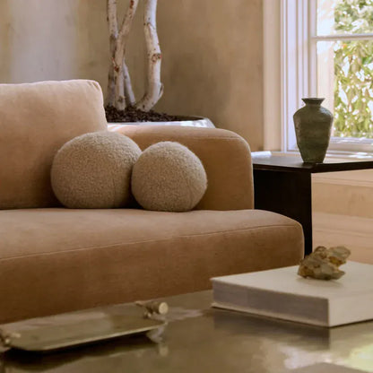 Teddy Sphere Pillow - Beige