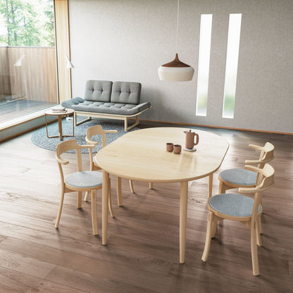 MOM Round Table with chairs in bright dining room – Japanese craftsmanship